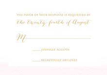 Blush Watercolor Gold RSVP Cards