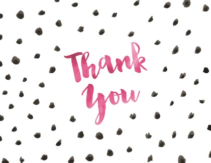 Watercolor Dots Thank You Note