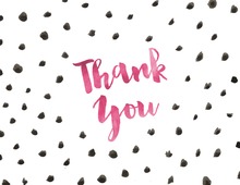 Watercolor Dots Pink Thank You Note