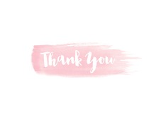 Pink Watercolor Stroke Thank You Note