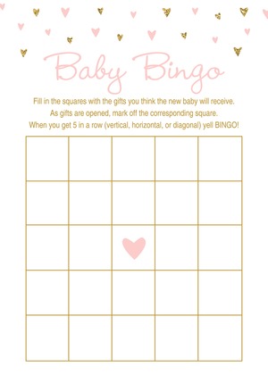 Gold Glitter Graphic Hearts What's In Your Purse Game