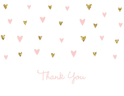 Gold Glitter Graphic Hearts Diaper Raffle Cards