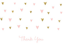 Pink Gold Glitter Graphic Dots Fill-in Thank You Cards