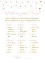 Gold Glitter Graphic Hearts What's In Your Purse Game