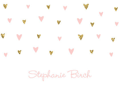 Gold Glitter Graphic Hearts Baby Wishes