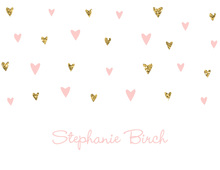 Gold Glitter Graphic Valentine Hearts Personalized Note