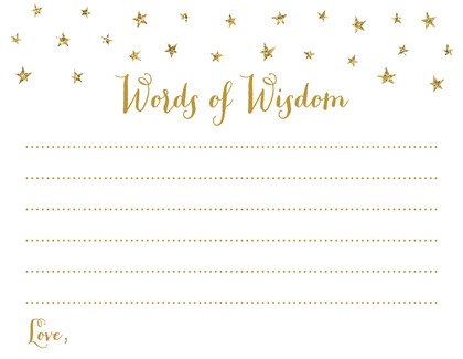 Gold Glitter Graphic Stars Diaper Raffle Cards