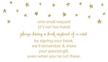 Gold Glitter Graphic Stars Bring A Book Card