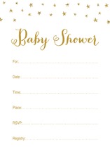 Gold Glitter Graphic Stars Fill-in Invitations