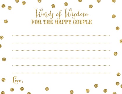 Gold Glitter Graphic Dots Recipe Cards