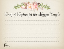 Watercolor Floral Bouquet Script Couple Advice Cards