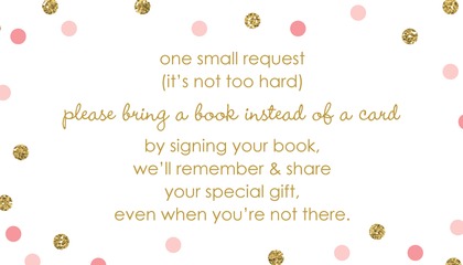 Gold Glitter Graphic Mint Dots Bring A Book Card