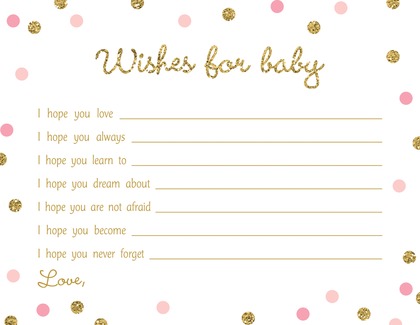 Gold Glitter Graphic Mint Dots Baby Wishes