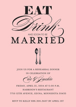 Pink Eat Drink Marry Girly Invitations