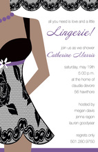 Purple Lingerie Simple Frame Chalkboard Invitation