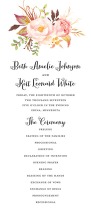 Watercolor Rose Bouquet Black Script Enclosure Cards