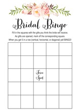 Pink Floral Header Bridal Bingo