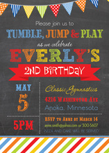 Our Cute Little Monkey Chalkboard Birthday Invitations