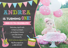 Making Music Pink Birthday Invitations