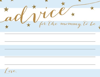 Gold Glitter Mint Stripes Advice Cards