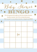 Yellow Chevron Elephant Baby Shower Bingo Game