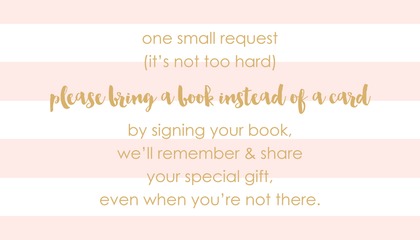Light Pink Horizontal Stripes Gold Script Thank You Note