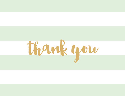 Light Pink Horizontal Stripes Thank You Note