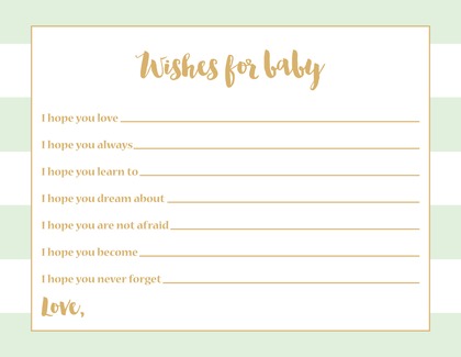 Mint Horizontal Stripes Gold Script Bring A Book Card