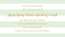 Mint Horizontal Stripes Gold Script Bring A Book Card