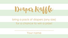 Mint Baby Feet Footprint Raffle Cards