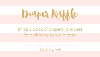 Light Pink Stripes Raffle Cards