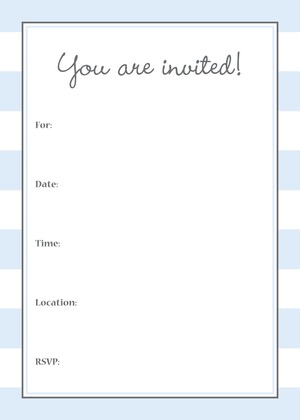 Light Pink Stripes Shower Fill-in Invitations