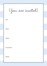 Light Blue Stripes Shower Fill-in Invitations