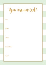 Mint Stripes Fill-in Invitations
