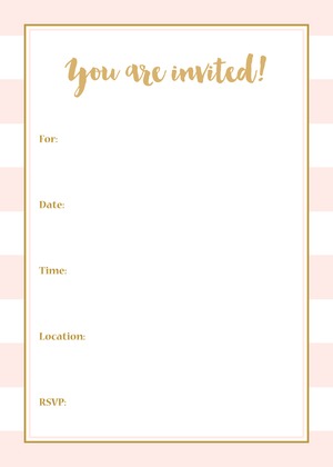 Light Blue Stripes Shower Fill-in Invitations