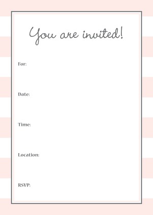 Light Pink Horizontal Stripes Thank You Note