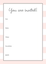 Light Pink Stripes Shower Fill-in Invitations
