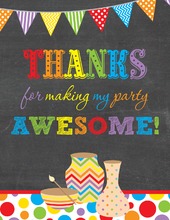 Pottery Party Chalkboard Thank You Notes