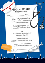 Nurse Orders Blue Invitations