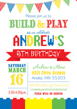 Building Blocks Party In Action Birthday Invitations