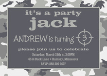 Urban Camo Birthday Party Invitations