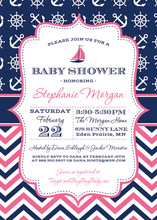 Ahoy Mate Chevron Invitations