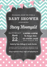 Pink Stripes Gold Glitter Frame Baby Shower Invites