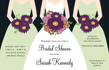 Fresh Green Waiting Dress Charcoal Bridal Invitations