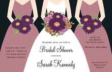 Modern Quartz Bouquet Girls Bridal Shower Invitations