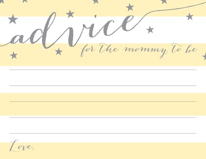 Gold Glitter Stars Blue Stripes Advice Cards