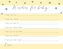 Chevron Yellow Elephant Baby Wish Cards