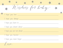 Deep Yellow Adorable Hoot Baby Wish Cards