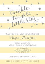 Yellow Stripes Twinkle Little Star Invites