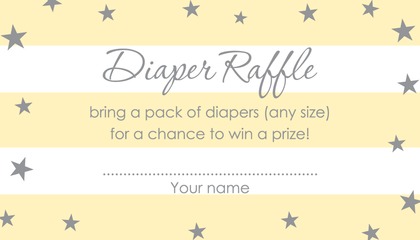 Pink Stripes Gold Stars Raffle Cards